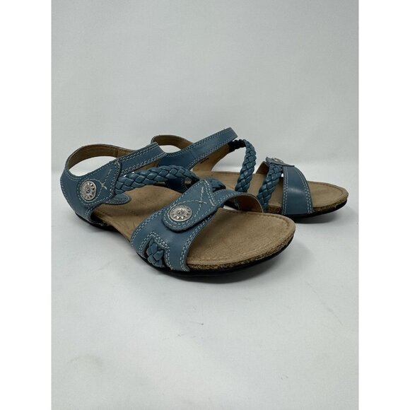 Earth Origins Blue Strap Leather Sandals Woman's Size 7.5 - Picture 1 of 10